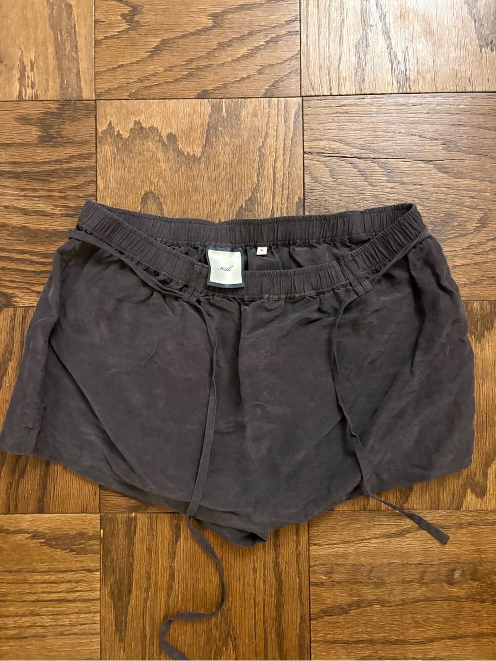 Kith Charcoal Elastic-Waist Drawstring Skort